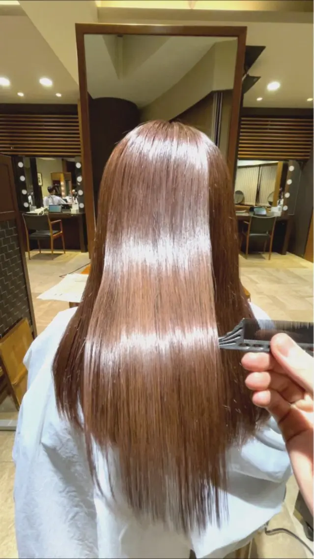 ロング 髪質改善 縮毛矯正 無料ショートモデル 募集中❗️秋山ひらいのヘアスタイル