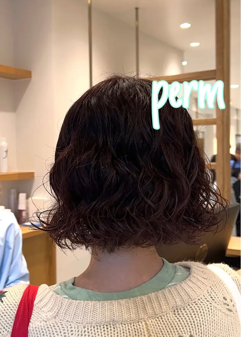 ショート パーマ くせ毛 伸ばしかけ ストレートパーマ カット パーマ パーマ/髪質改善 【榎本千夏】のヘアスタイル