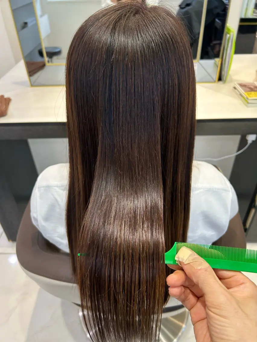 ロング パーマ 縮毛矯正 小田切 栄司のヘアスタイル