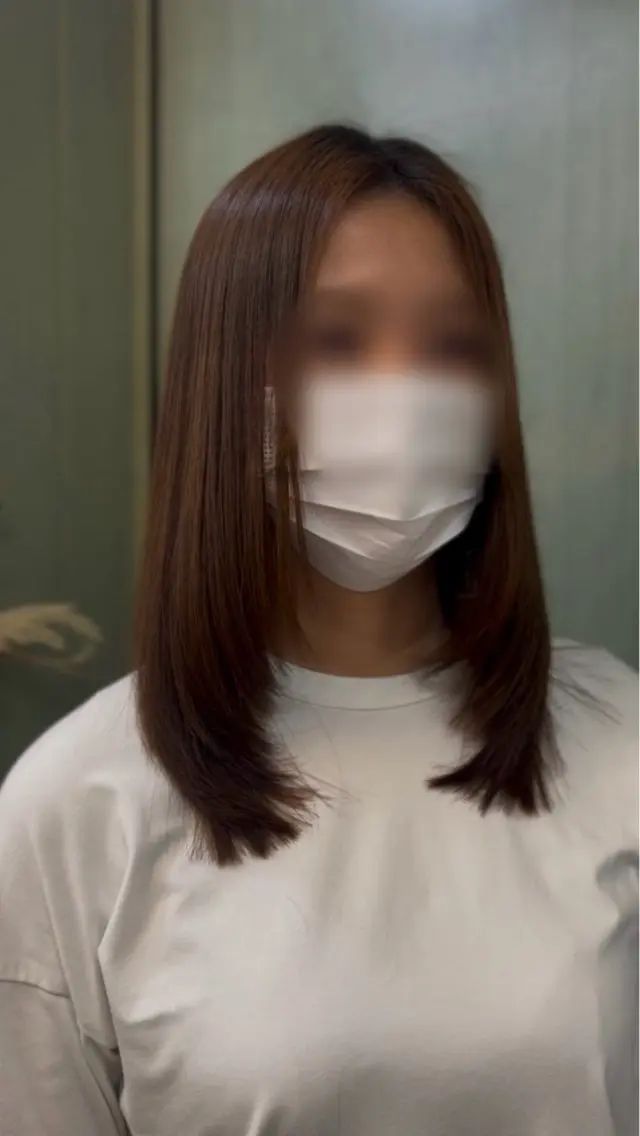セミロング レイヤーカット ローレイヤー 縮毛矯正 カット 縮毛矯正 reco / ユメカのヘアスタイル