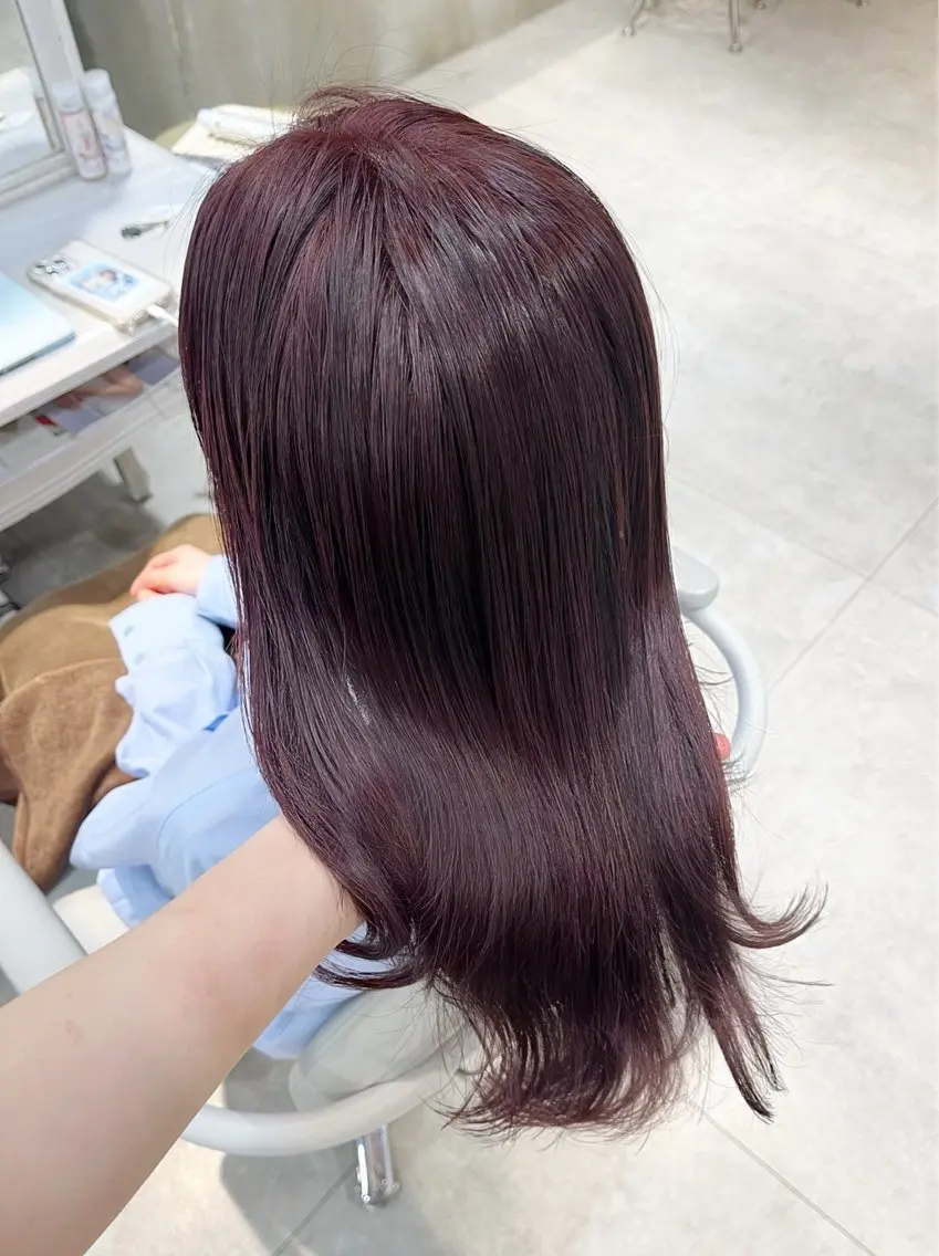 セミロング カラー ヘアカラー 🍓艶モテ暖色カラー 🎀mayu🍓のヘアスタイル