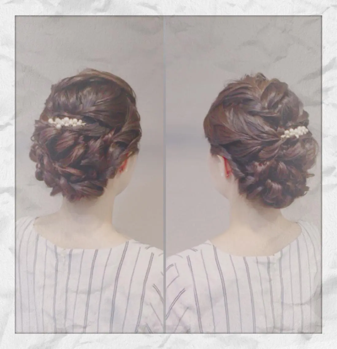 セミロング ヘアアレンジ 結婚式・ブライダル ヘアセット ヘアセット/着付け 𓇼 まつもと𓇼のその他イメージ
