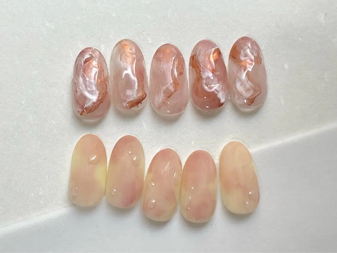 ネイル ニュアンスネイル ピンク ハンドネイル ショートネイル専門店 フェルンヴェー代々木のネイルデザイン