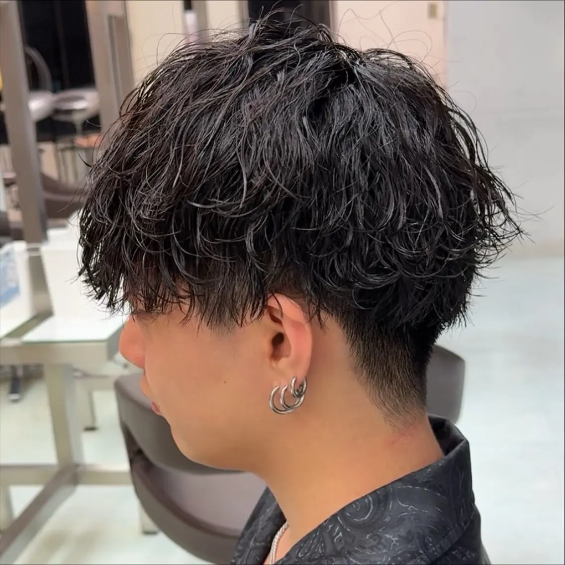 ショート メンズ メンズパーマ 刈り上げ 波巻きパーマ カット パーマ 小芝涼介/レイヤー /メンズパーマ✂️のヘアスタイル