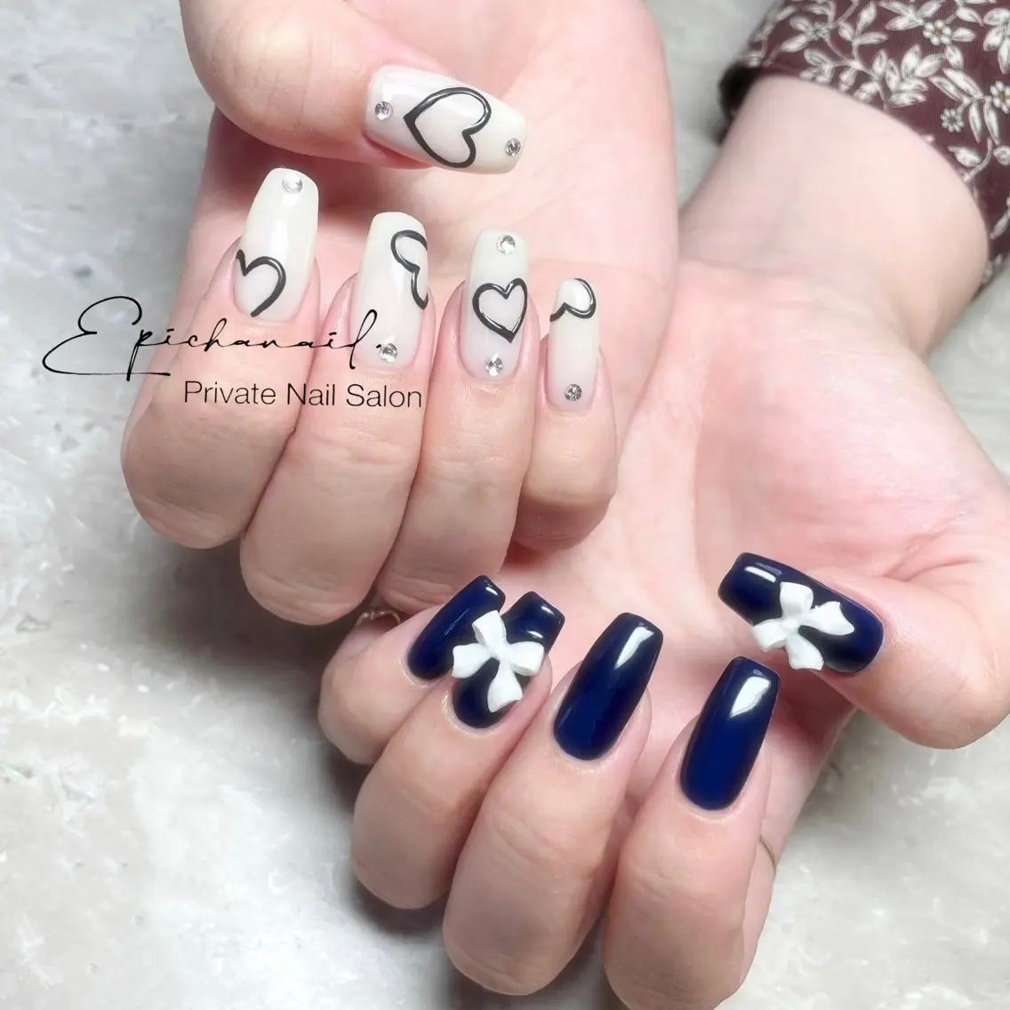 ネイル ハート リボン EPICHA NAILのネイルデザイン