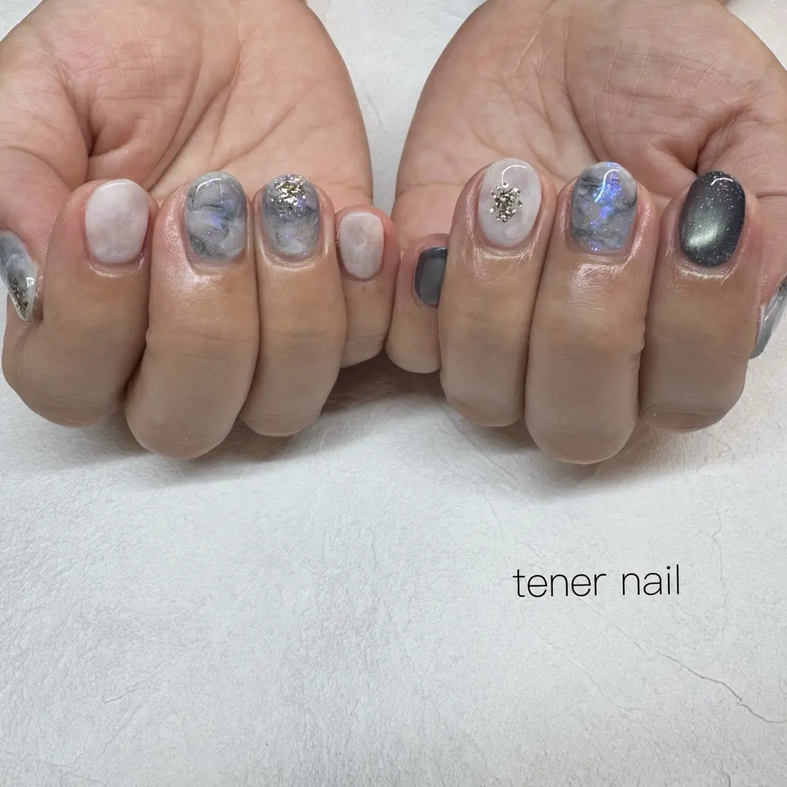 ネイル 大理石ネイル(マーブル) ハンドネイル テネルネイル tener nailのネイルデザイン