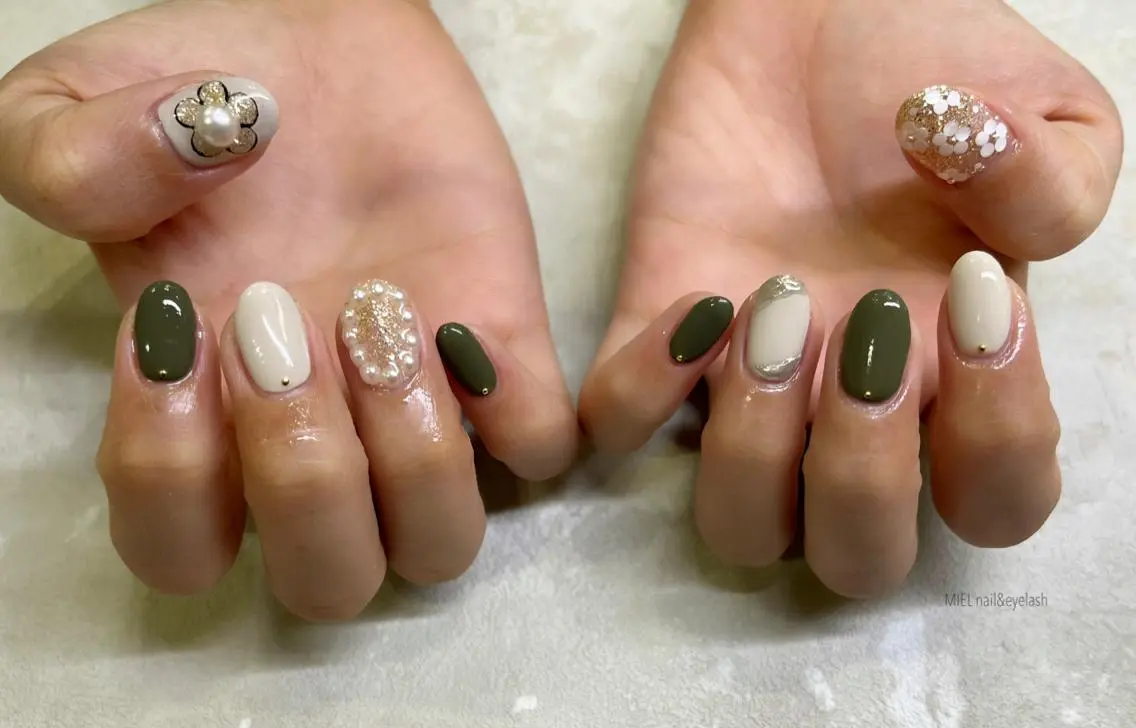 ネイル フラワーネイル ハンドネイル nail salon monailのネイルデザイン