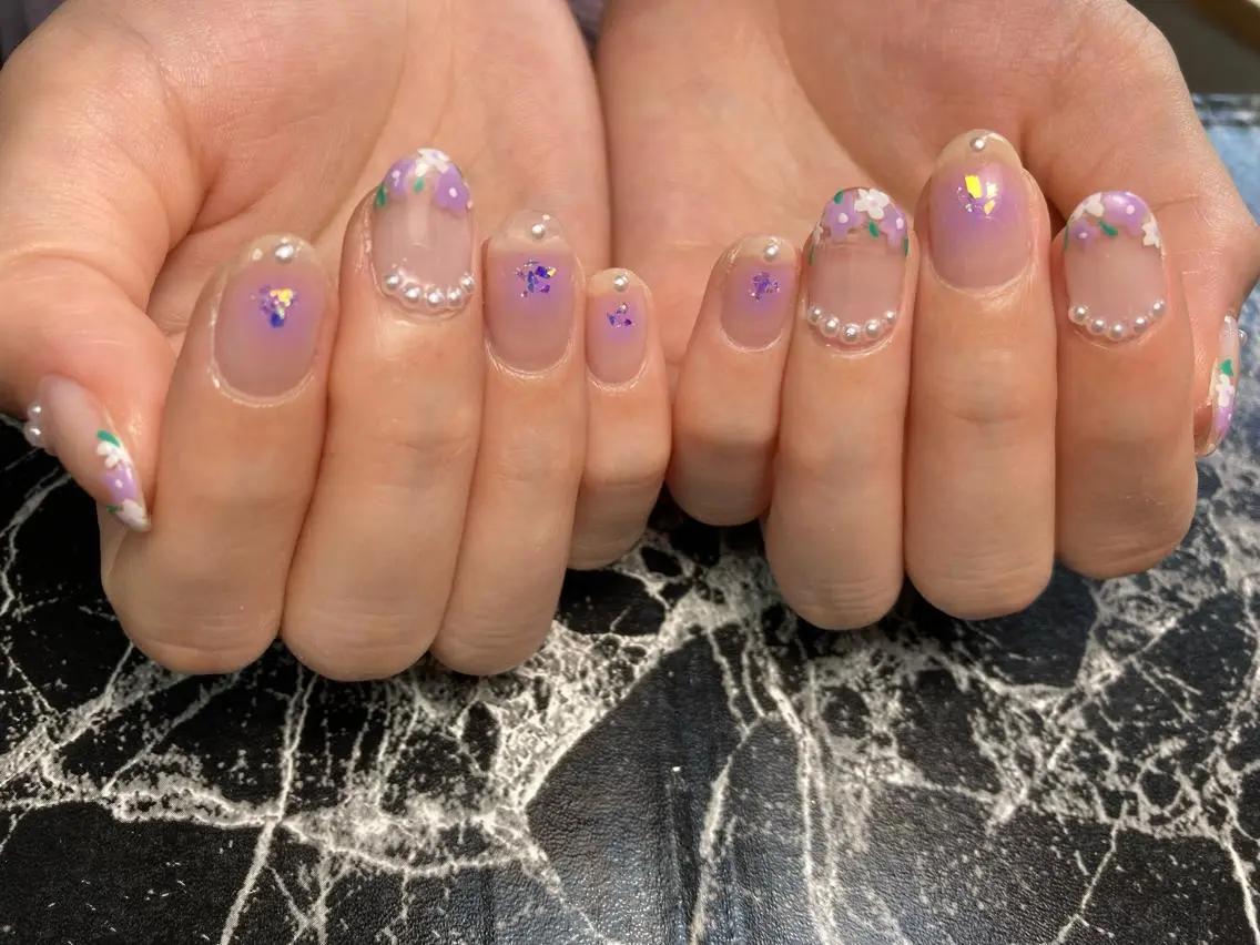 ショート ネイル スカルプネイル ハンドネイル フットネイル ✴︎ Delightのネイルデザイン