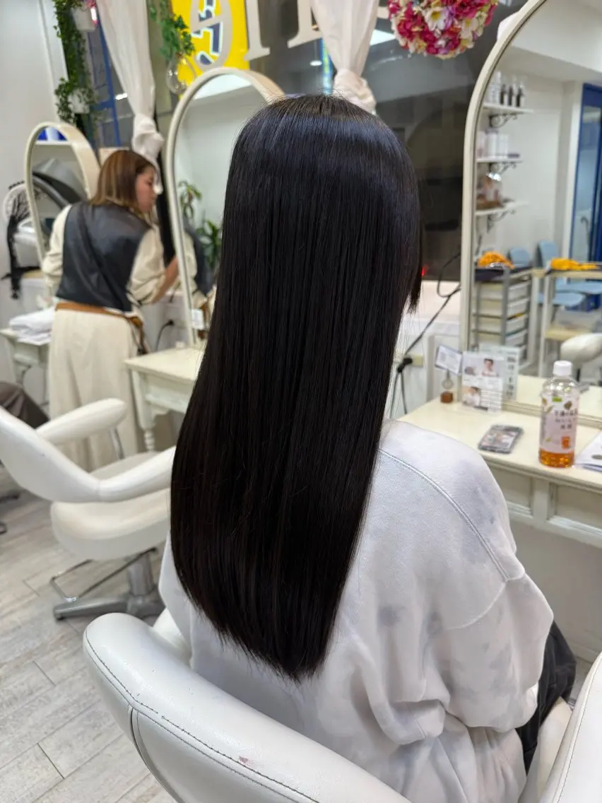 ロング 学生 縮毛矯正 新籾 尚哉のヘアスタイル