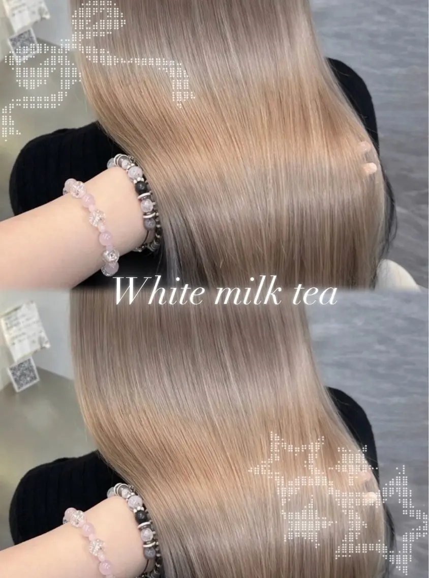 ロング カラー ヘアアレンジ ベージュカラー ハイトーンカラー ミルクティーベージュ ホワイトミルクティーベージュ ヘアカラー 🩶透明感カラー 池袋/mei🩶のヘアスタイル