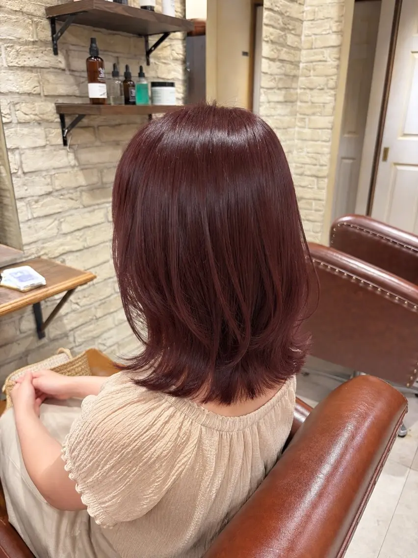 ミディアム カット ヘアカラー トリートメント TOMOKA/透明感 艶髪/髪質改善🫧のヘアスタイル