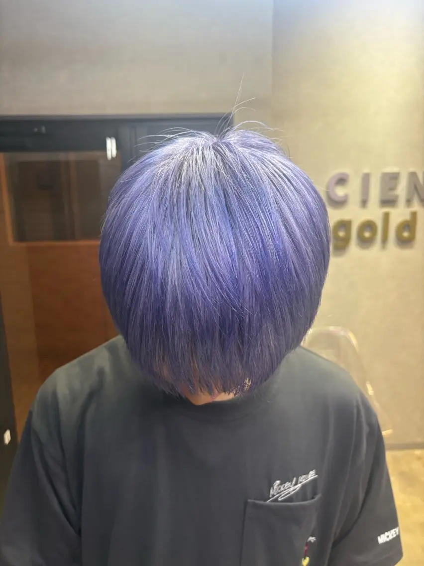 ショート カラー メンズ ヘアカラー ユージ /ケアブリー チ/デザインカラーのヘアスタイル