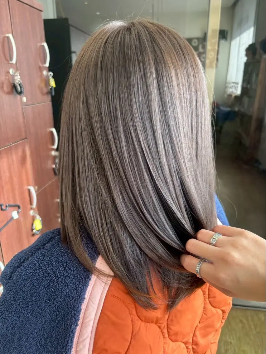 ミディアム ヘアカラー トリートメント 透明感カラー岩出市/ Rin🎀のヘアスタイル