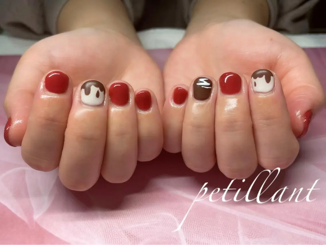 ネイル アートネイル バレンタイン nail salon petillantのネイルデザイン