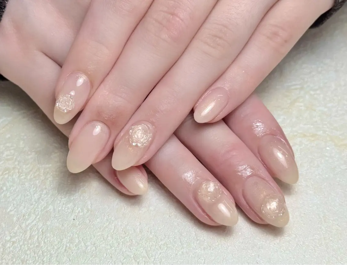ネイル オーロラネイル 長さ出し フットネイル フレンチネイル ジェルネイル ハンドネイル 中野駅から2分 MEO NAILのネイルデザイン