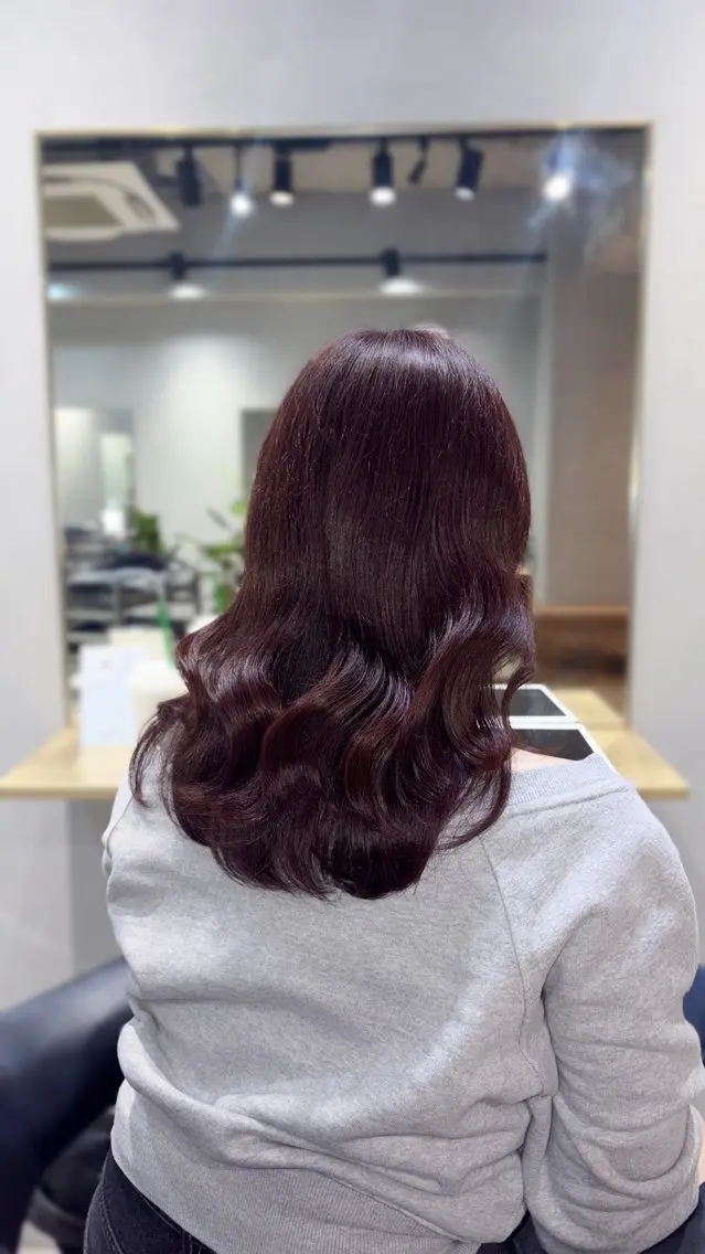 ロング カラー ヘアカラー トリートメント ヘッドスパ ヘアセット nanako/表参道 /透明感カラーのヘアスタイル