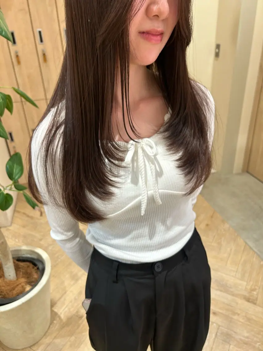 ロング 顔周りカット レイヤーカット 大山杏奈/ショート ボブ/カットモデルのヘアスタイル