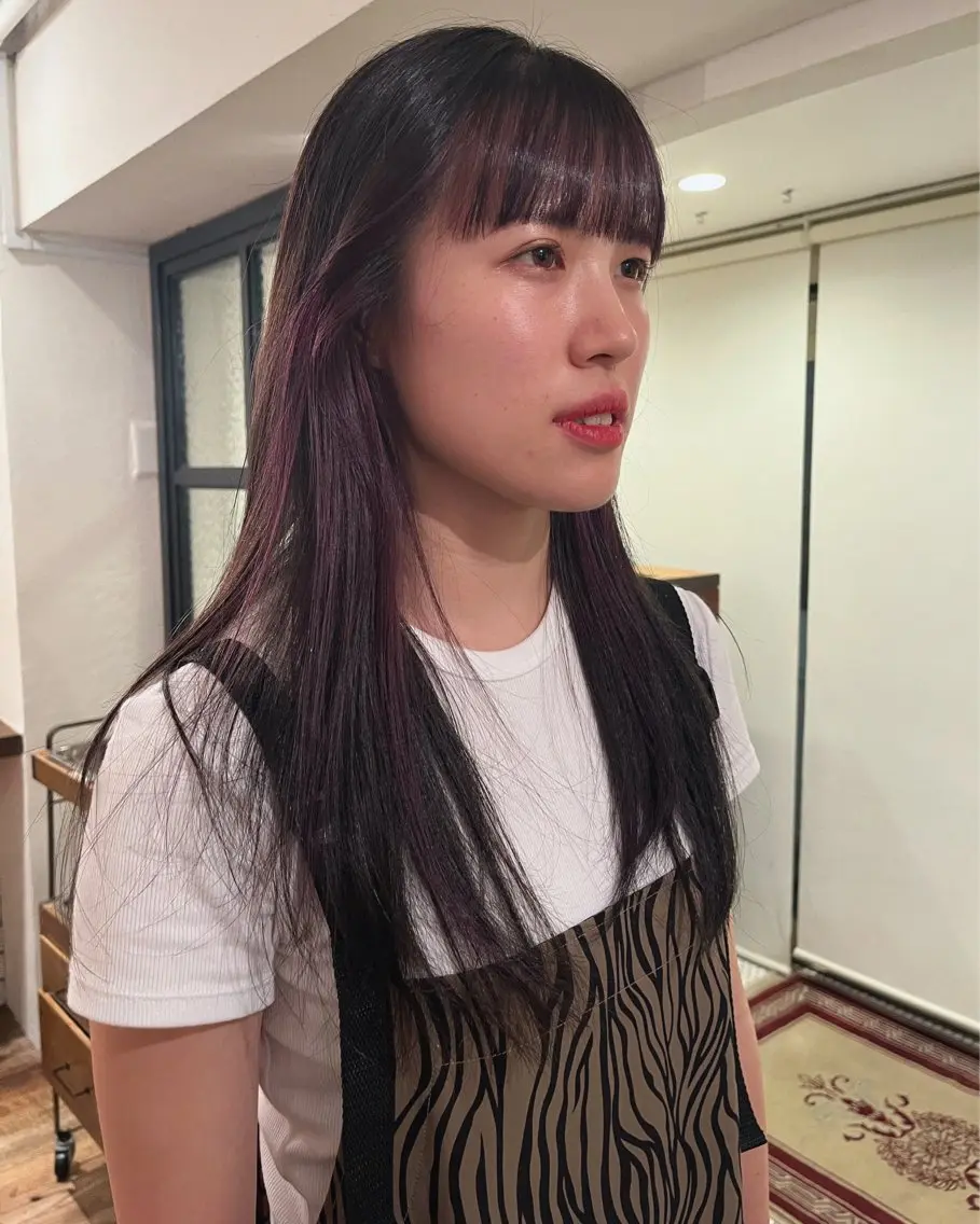 ロング カラー ブリーチ パープルカラー 🧸メンズカット 🧸conatsuのヘアスタイル
