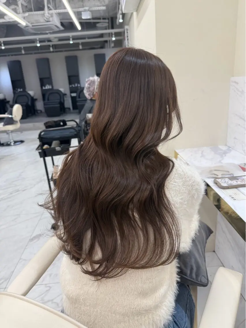 セミロング カラー ヘアアレンジ ヘアカラー 모모(momo)🍑 本場韓国ヘア🪽‪のヘアスタイル