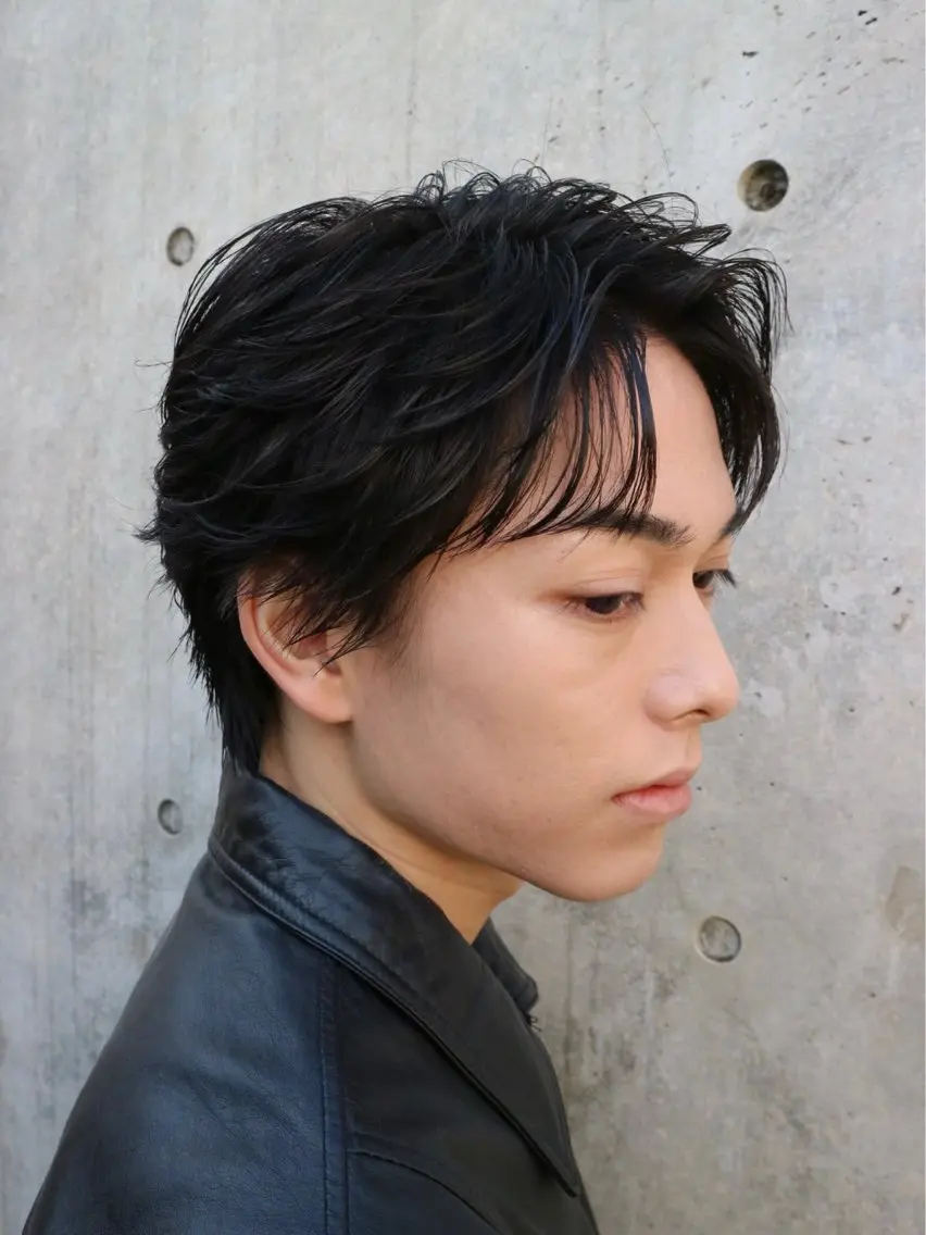 セミロング パーマ メンズ フェザーパーマ メンズパーマ セミロングパーマ カット パーマ fifthパーマ /シャドウ/廣田歩のヘアスタイル