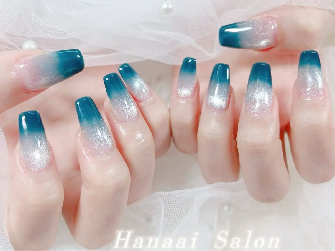 ネイル チークネイル フラッシュネイル ジェルネイル キラキラネイル 韓国ネイル ハンドネイル Hanaai Salon新宿店のネイルデザイン