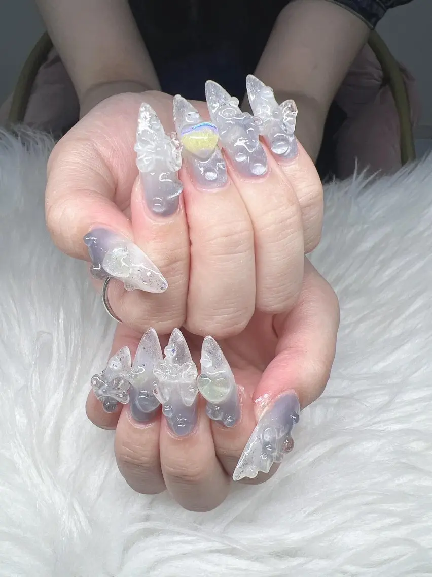 ネイル 長さ出し グラデーション 卒業式 キラキラネイル マグネットネイル ハンドネイル Lee Nailsのネイルデザイン