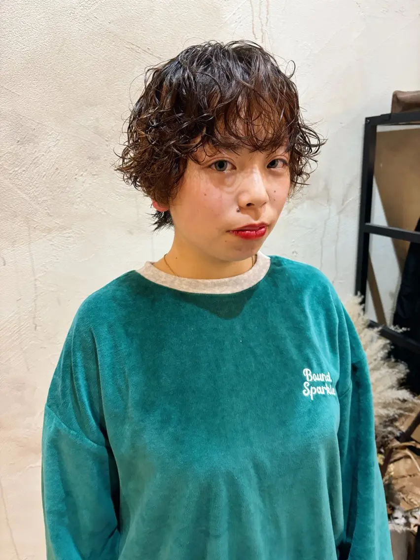 ショート パーマ 顔周りカット ショートヘア 似合わせカット/ パーマ/藤田和樹のヘアスタイル