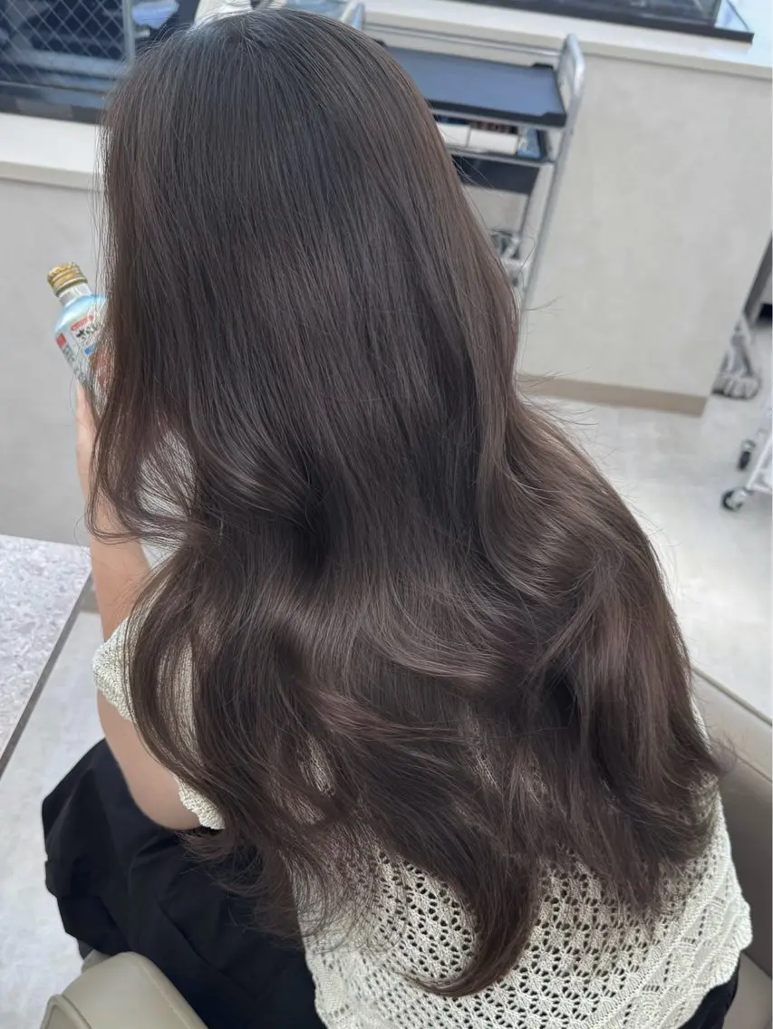 【職場OK・ブリーチなし・初カラーの方におすすめ】ブリーチなしダブルカラーでナチュラル透明感カラー◎の写真