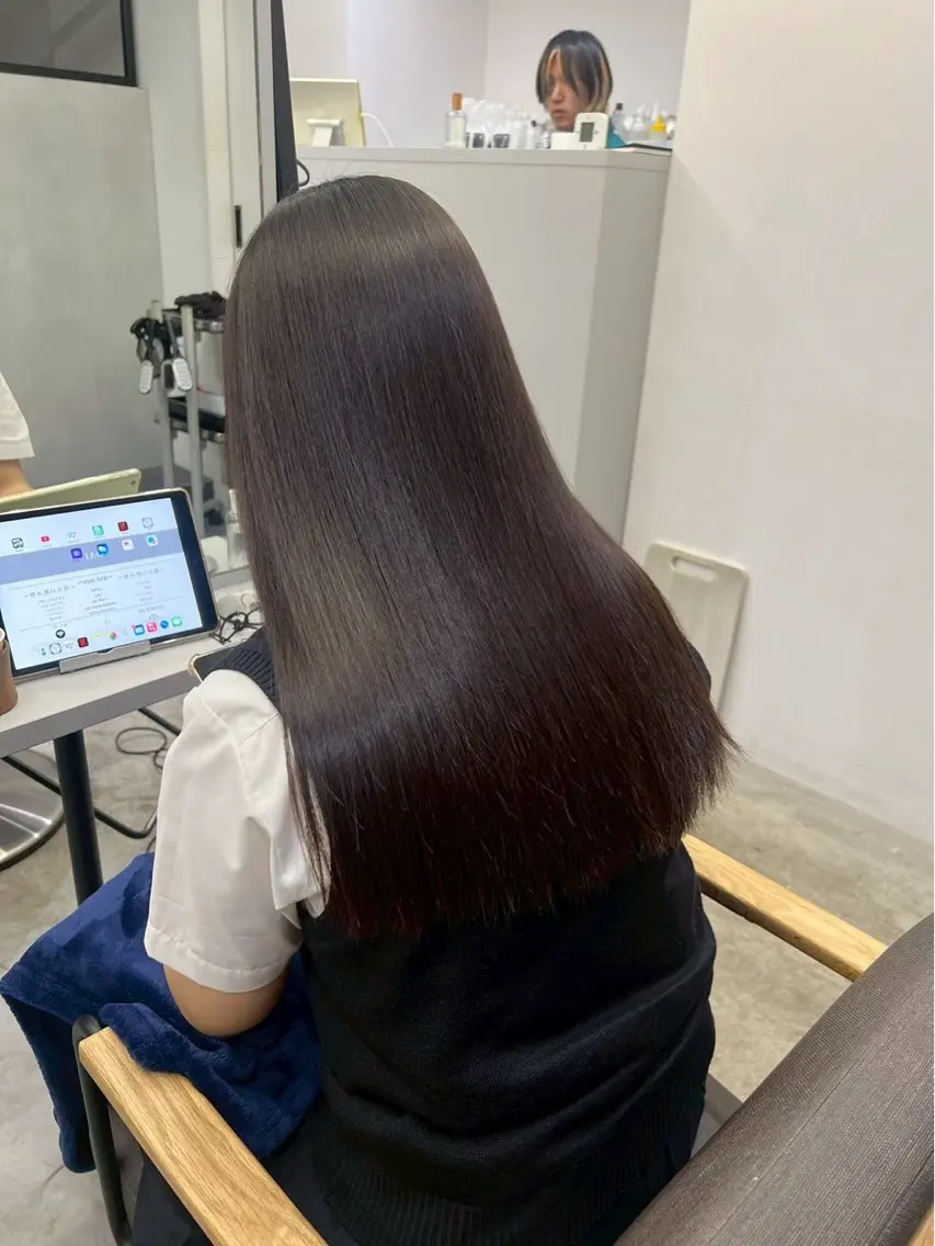 ロング パーマ 縮毛矯正 ハイトーンカラー が絶対可愛い✨泰聖✨のヘアスタイル
