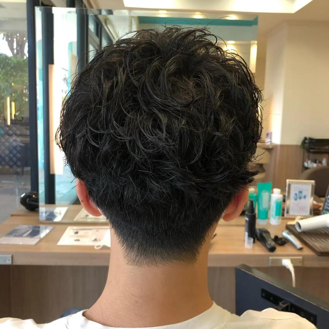 ショート パーマ メンズ カット パーマ トリートメント 🐠寒色系×パーマ 櫻井　麿偉🐏のヘアスタイル