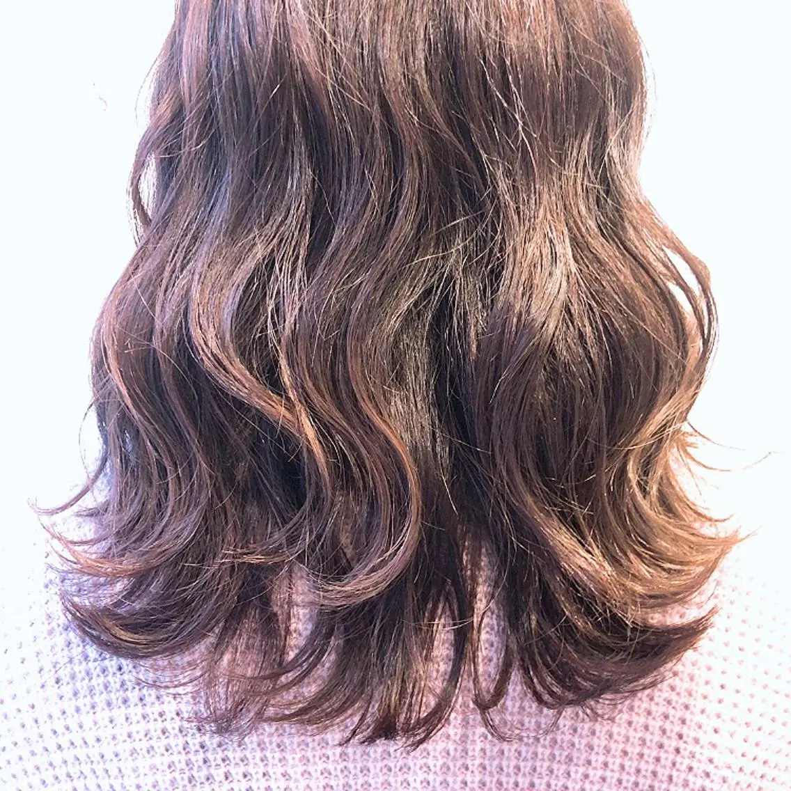 ミディアム カラー ブラウンカラー ピンクカラー ピンクブラウン 切りっぱなしロブ 💚 nao💚のヘアスタイル