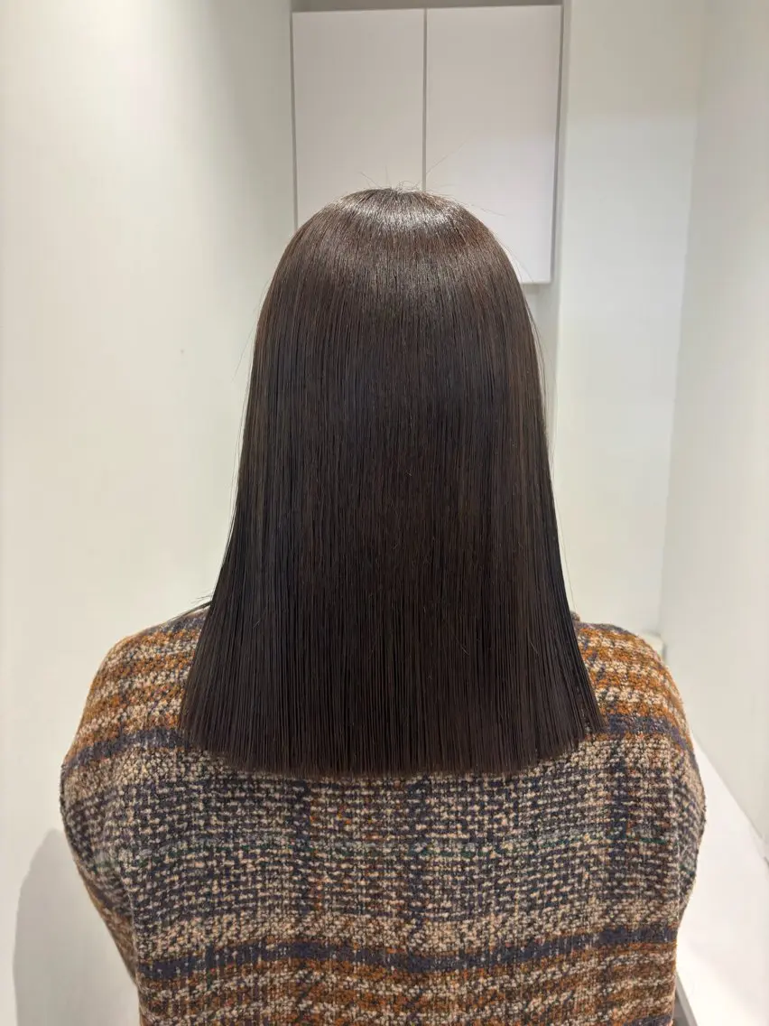 ミディアム リン🔔ボブ cut ヘーゼルベージュ🤎のヘアスタイル