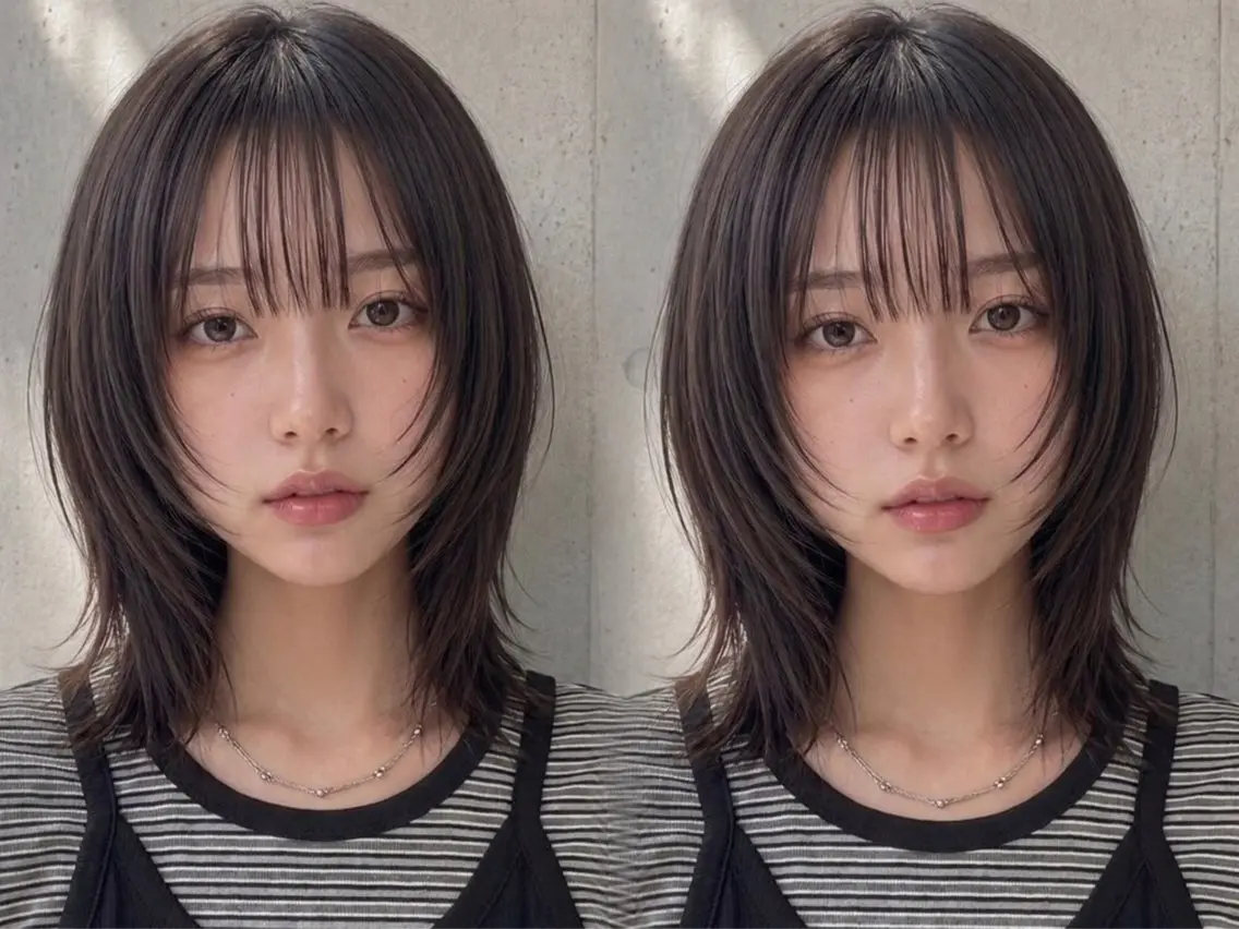 ミディアム カラー ヘアアレンジ カット ヘアカラー トリートメント ボブ/透明感ベージュ 🫧クルミ🌟のヘアスタイル