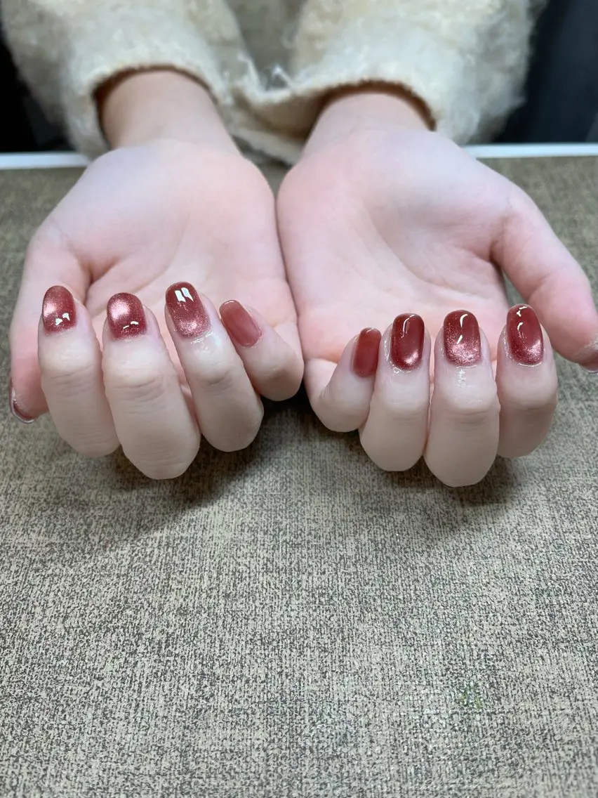 ネイル ラメ(グリッター) マグネットネイル ワンカラーネイル Nail Salon HARUのネイルデザイン