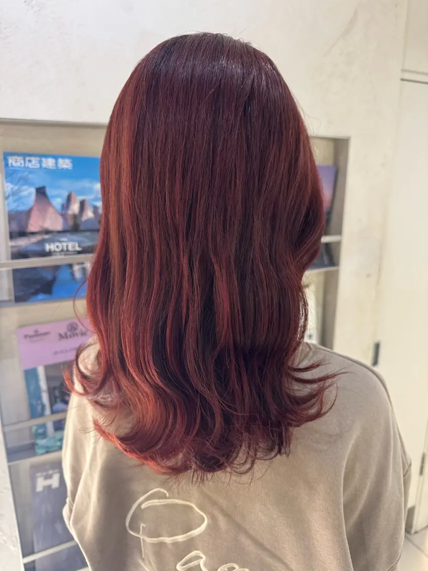 ロング ピンクブラウン カット ヘアカラー トリートメント [YUCCA] Junaのヘアスタイル