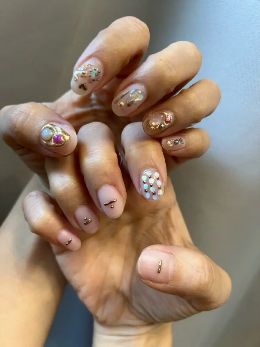 ネイル クリアネイル マットネイル Ri.nail オクマトモカのネイルデザイン