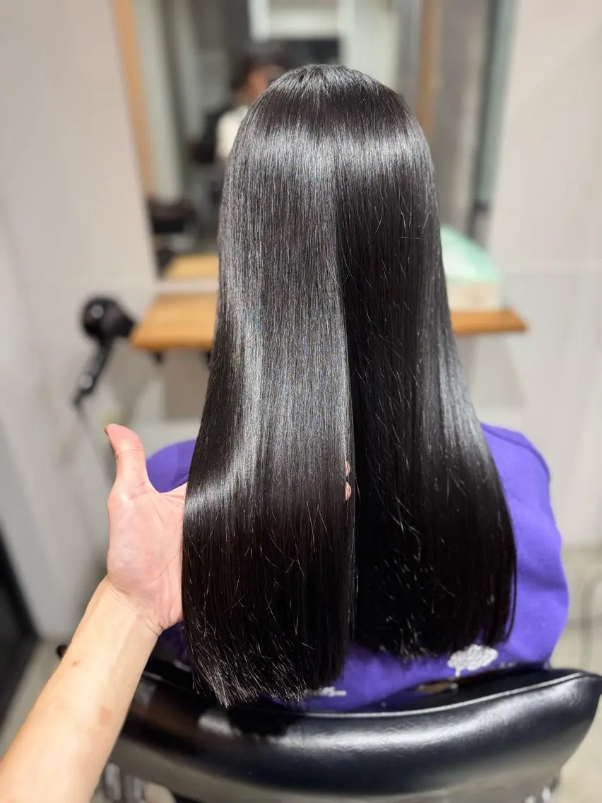 ロング ヘアカラー ツヤツヤ縮毛矯正 /美髪カラー 小山のヘアスタイル