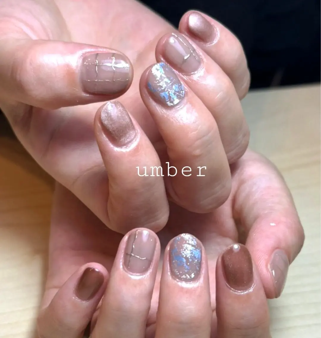 ネイル ハンドネイル umber 三茶1分のネイルデザイン