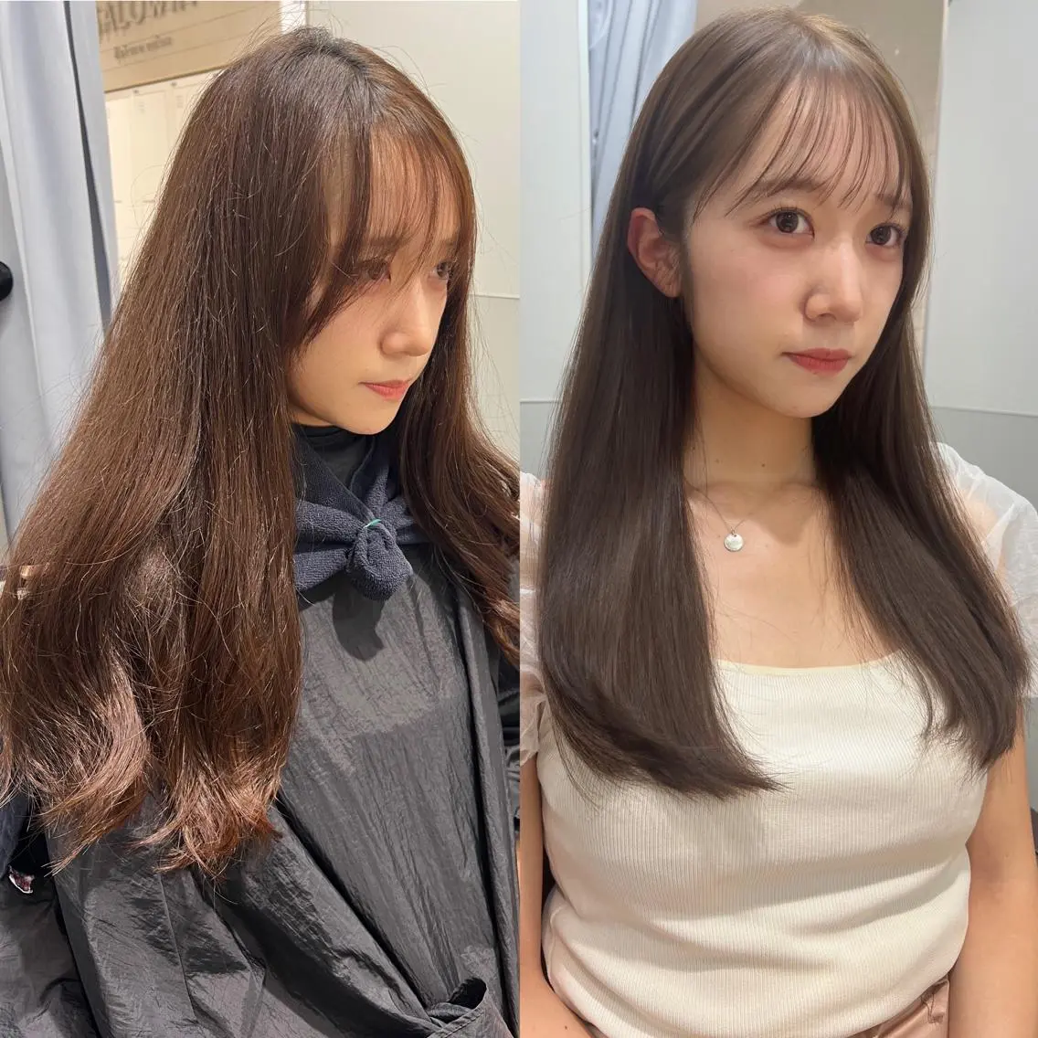 ロング カット ヘアカラー トリートメント 韓国モテhair🍑 momoのヘアスタイル