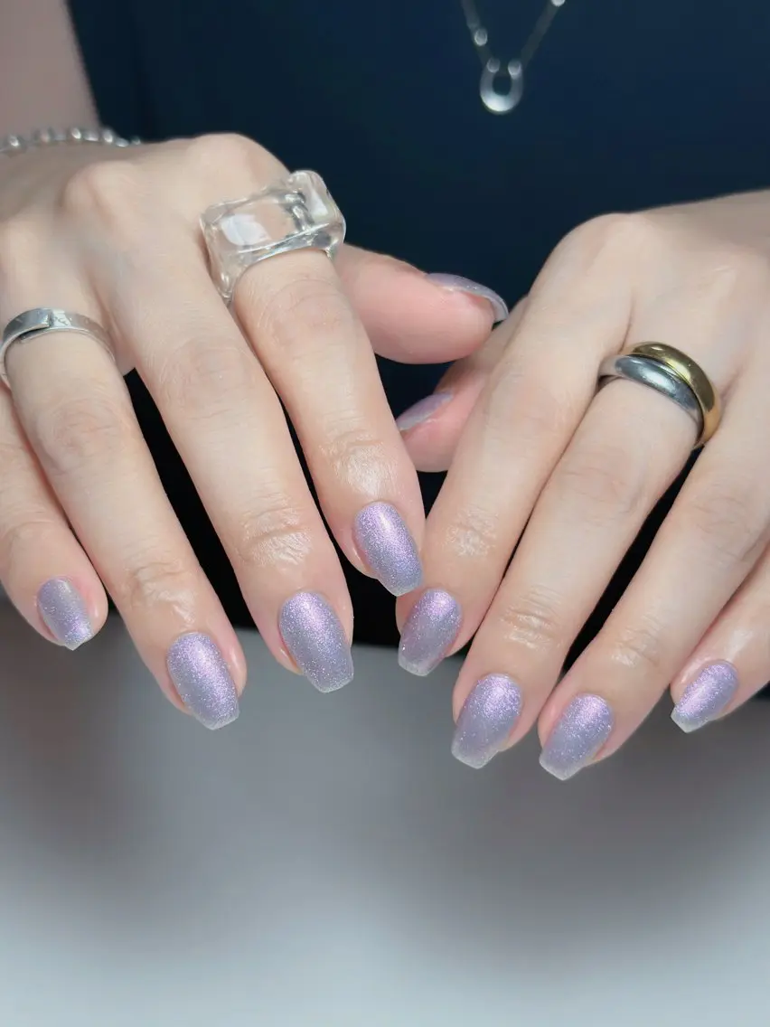 ネイル オーロラネイル 長さ出し フットネイル 韓国ネイル ラメ(グリッター) ハンドネイル 👍thumbs up nail👍のネイルデザイン