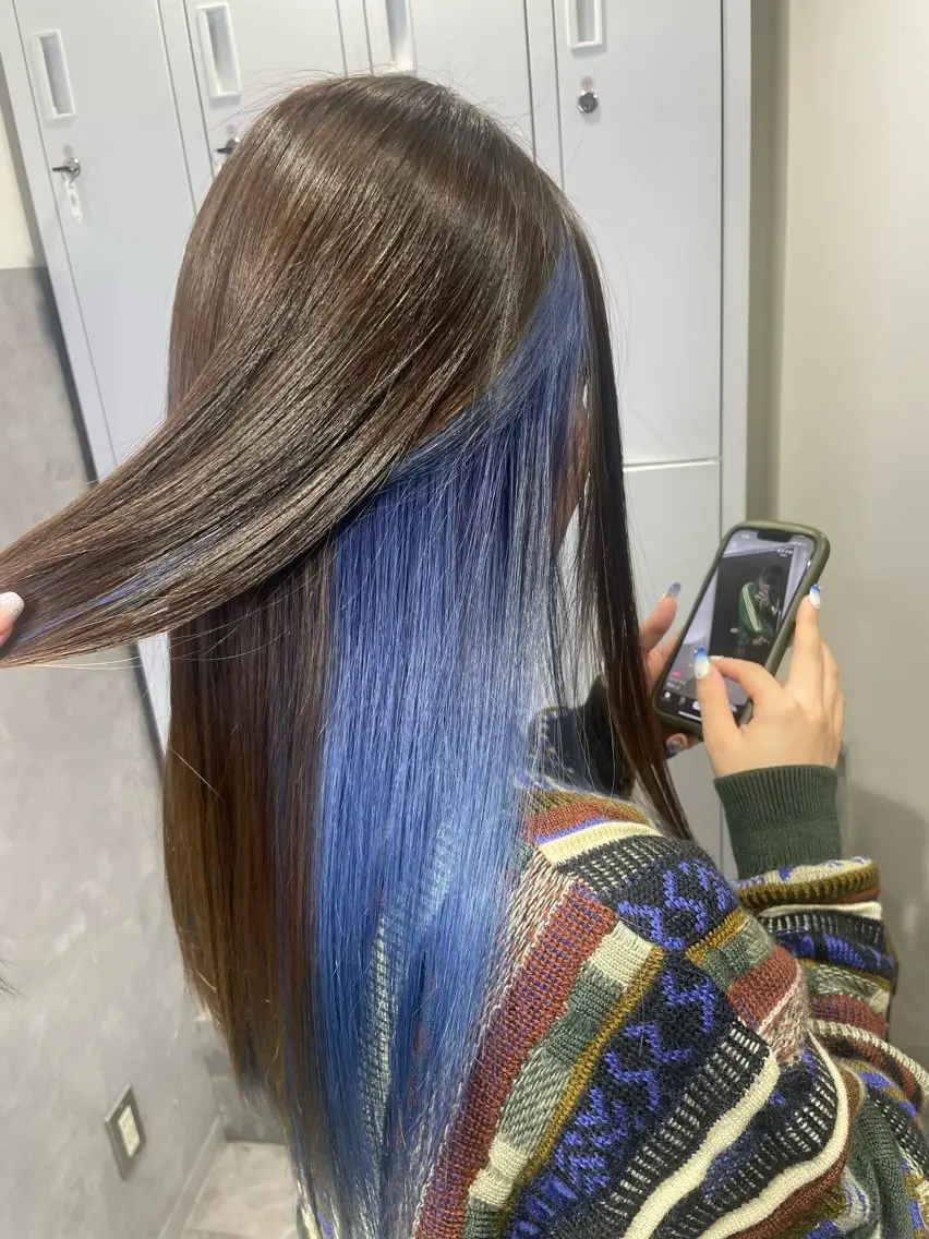 セミロング ヘアカラー mimiiy fukaのヘアスタイル