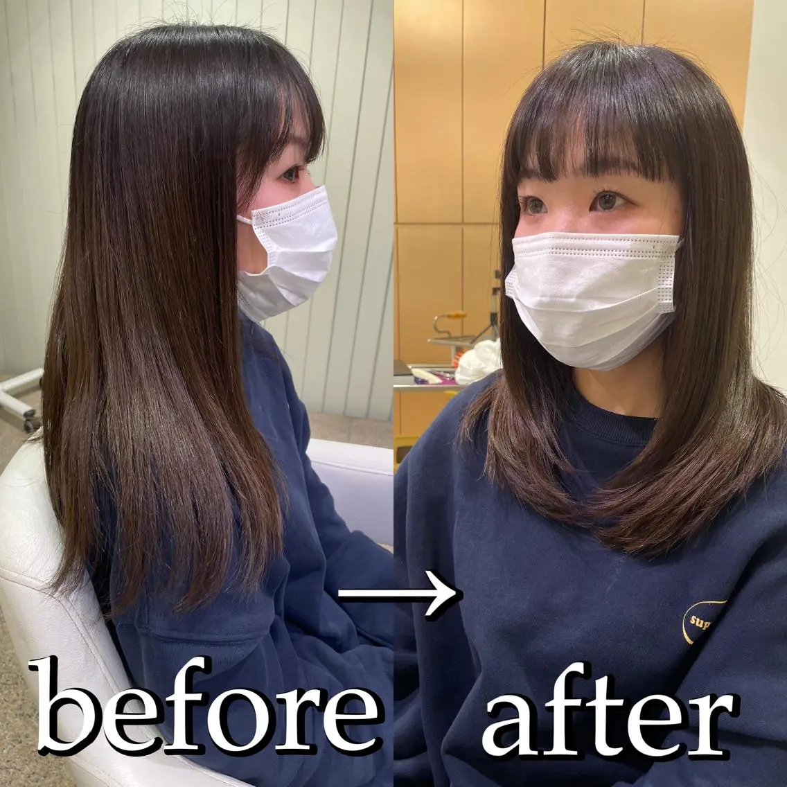ミディアム 似合わせカット 迫留由弥のヘアスタイル