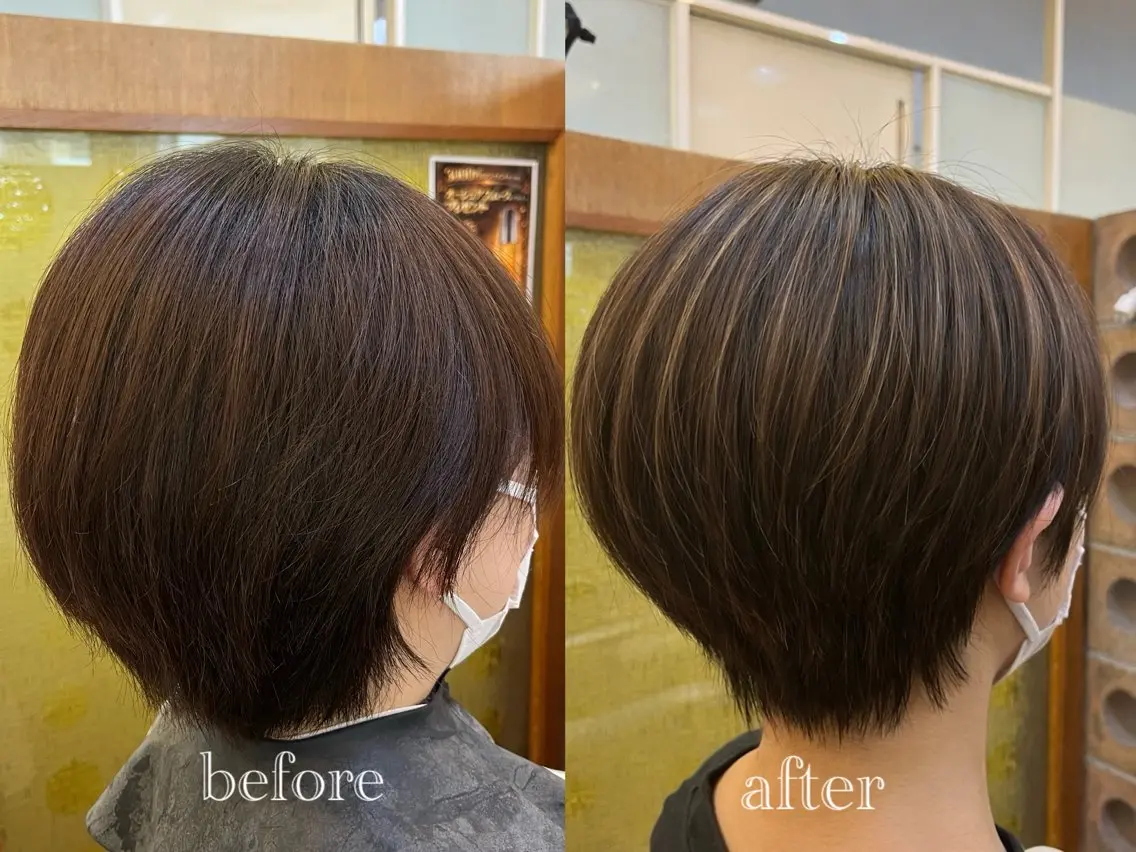 ショート カラー ワンレンボブ ショートボブ ベージュカラー ブリーチ ケアブリーチ カット ヘアカラー 🥀髪質改善/ 透明感🥀ユイキのヘアスタイル