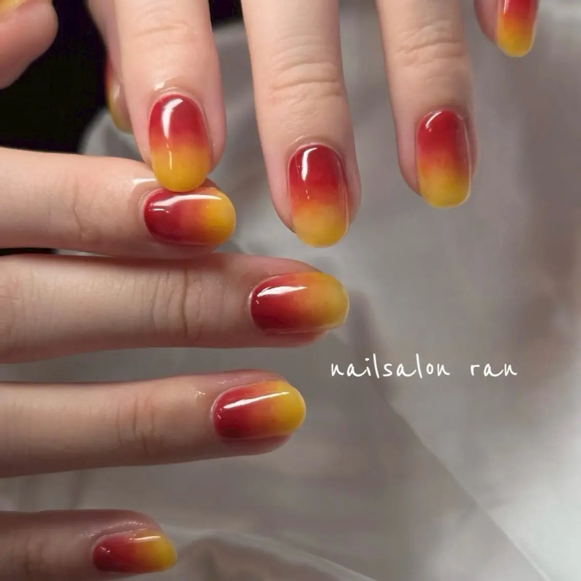 ネイル グラデーション ハンドネイル ハンドケア nailsalon ranのネイルデザイン