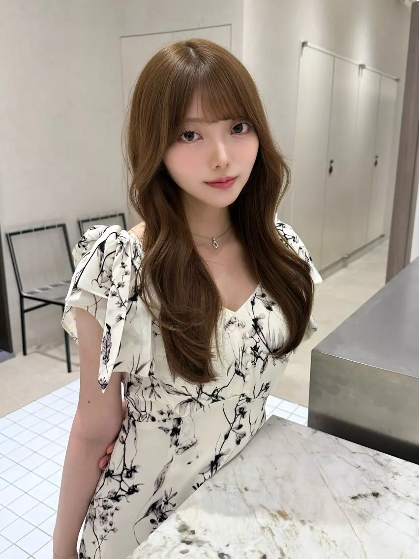 ロング カラー カット ヘアカラー トリートメント 上品ヘア🤍顔周り/ レイヤー✨/林遼一郎のヘアスタイル