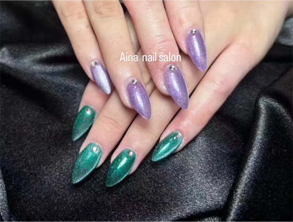 ネイル チークネイル 長さ出し フラッシュネイル フットネイル フレンチネイル ハンドネイル Aina nail salonのネイルデザイン