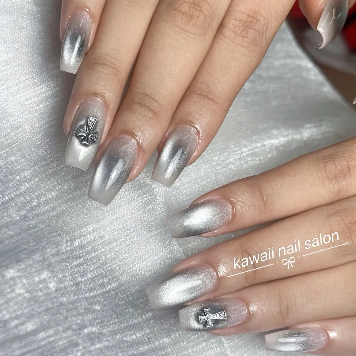 ネイル チークネイル 長さ出し フレンチネイル グラデーション 韓国ネイル ハンドネイル ハンドケア Kawaii Nail Salonのネイルデザイン