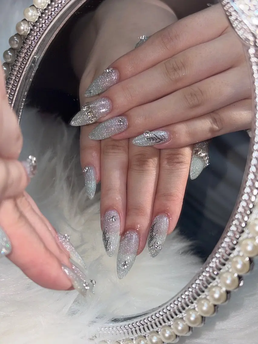 ネイル フラッシュネイル 水色 nail salon Lilynのネイルデザイン