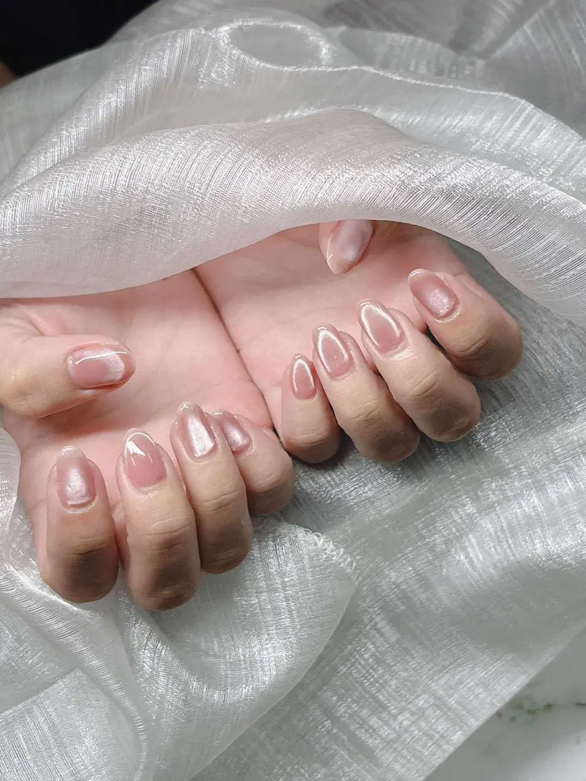 ネイル 長さ出し グラデーション 卒業式 キラキラネイル マグネットネイル ハンドネイル Lee Nailsのネイルデザイン