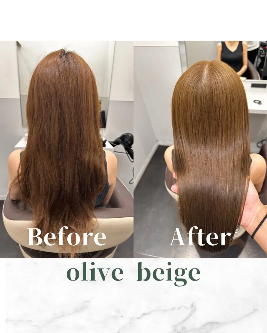 ロング カラー ベージュカラー ケアカラー 透明感カラー グレージュ オリーブベージュ ヘアカラー トリートメント 【美髪矯正 /髪質改善】RINのヘアスタイル